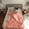 Coperta estiva a righe in 100% cotone per letto, morbida trapunta per letto matrimoniale adatta alla pelle, trapunta sottile traspirante per aria condizionata estiva