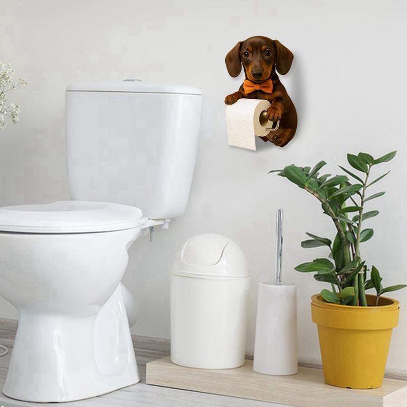 Cute Dog Shaped Paper Towel Holder Toilet Paper Holder Resin Decorative Pendant