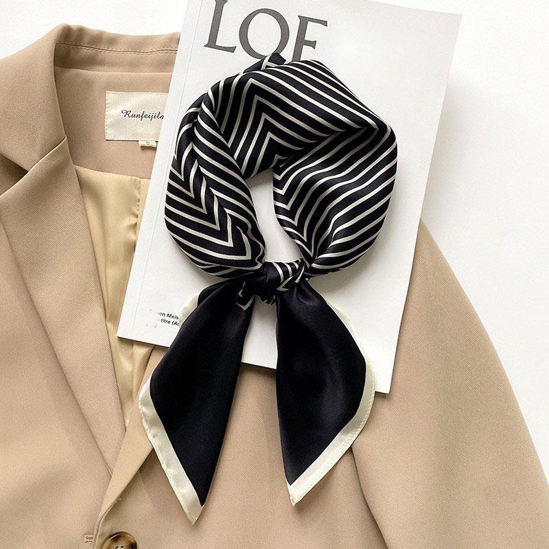 Szalik 100% Jedwab Damski Jedwab Morwowy Luksusowy Wysoka Jakość Kwadratowy Modny Nadruk Chustka do Włosów Chustka na Szyję Szal Damski Zawijki Hidżab Bandana Szaliki