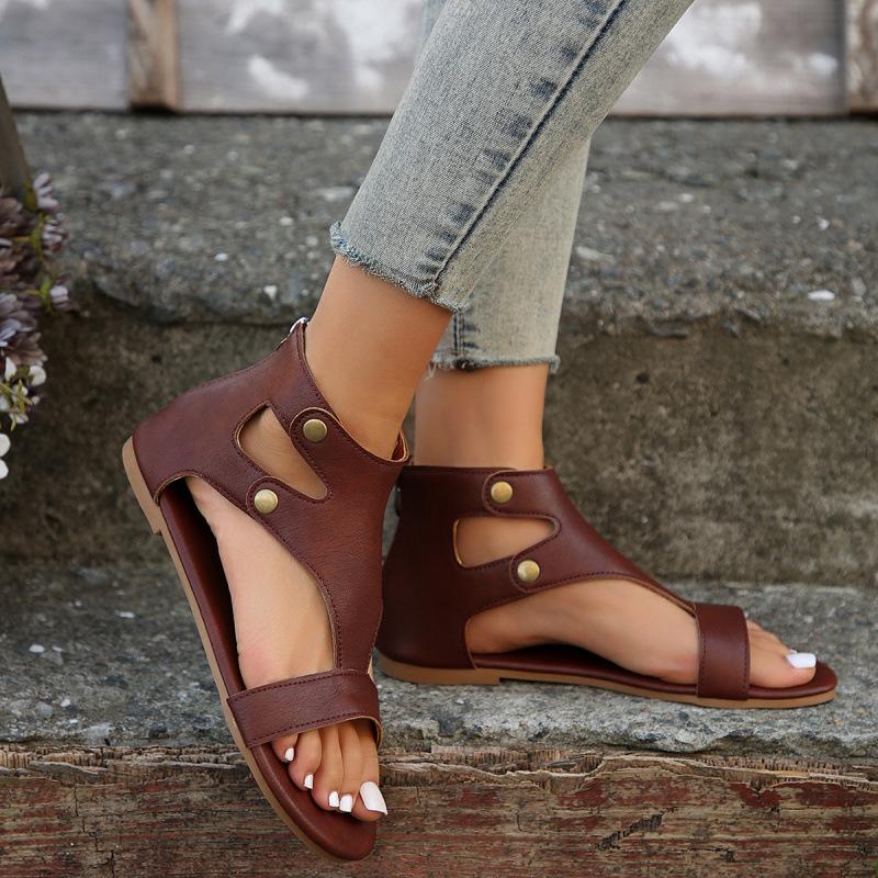 New European and American flat plus size Roman sandals for spring