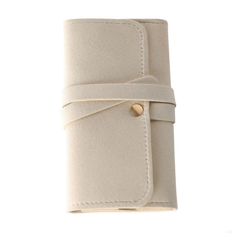 Space Saving Leather Jewelry Case Roll With Multiple Pockets For Earring Rings Necklace Storage Handheld Packaging Bag HX6C