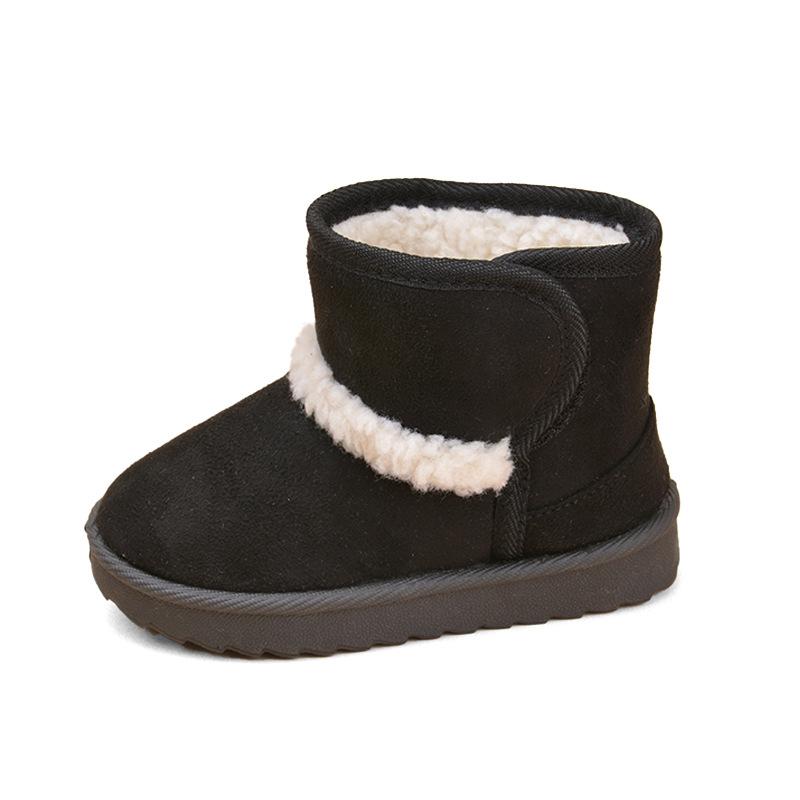 

Зимние уличные детские сноубутсы хлопковые ботинки 30 чёрный