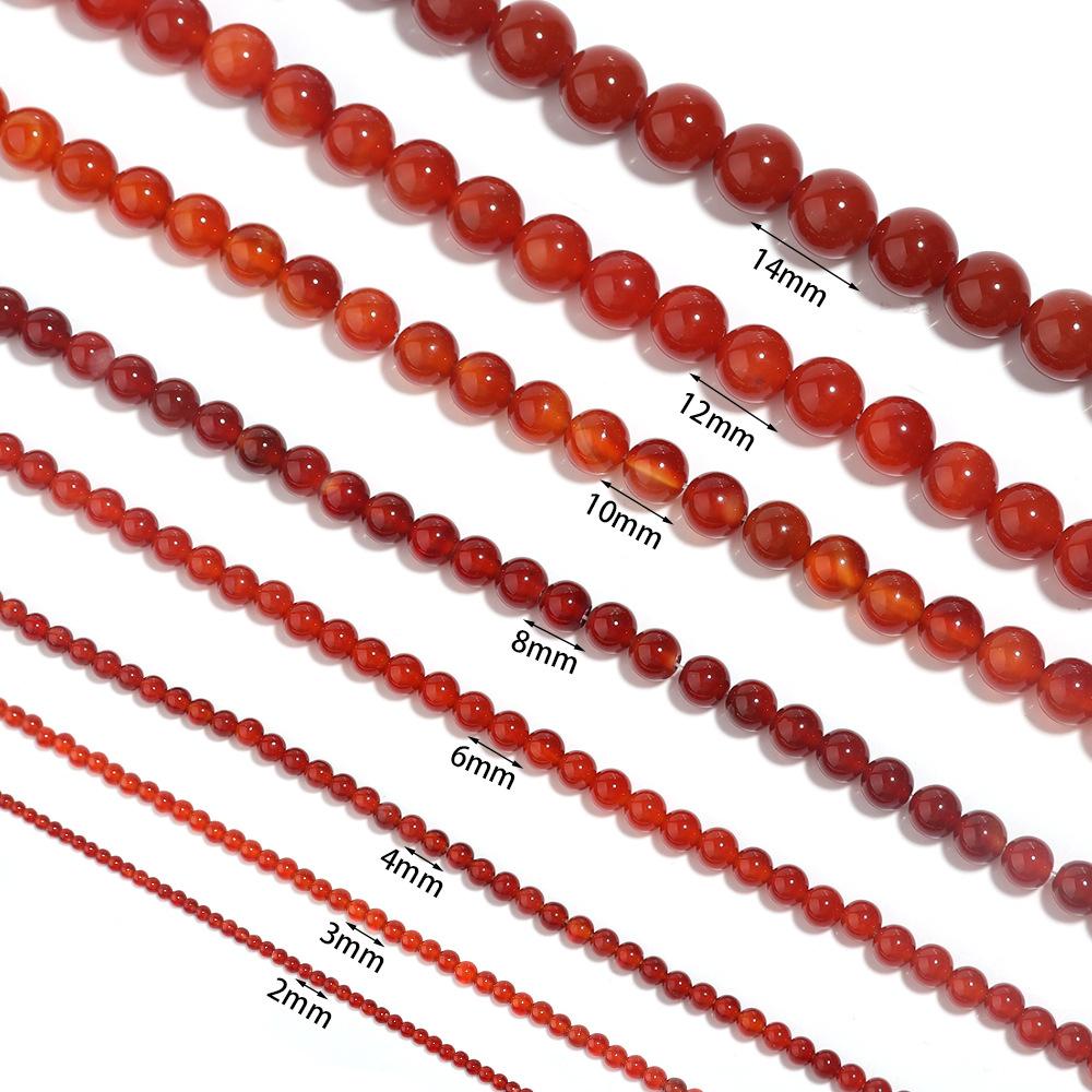 Vintage Red Agate Round Stone Loose  Beads for Jewelry Making Necklace  4-12mm
