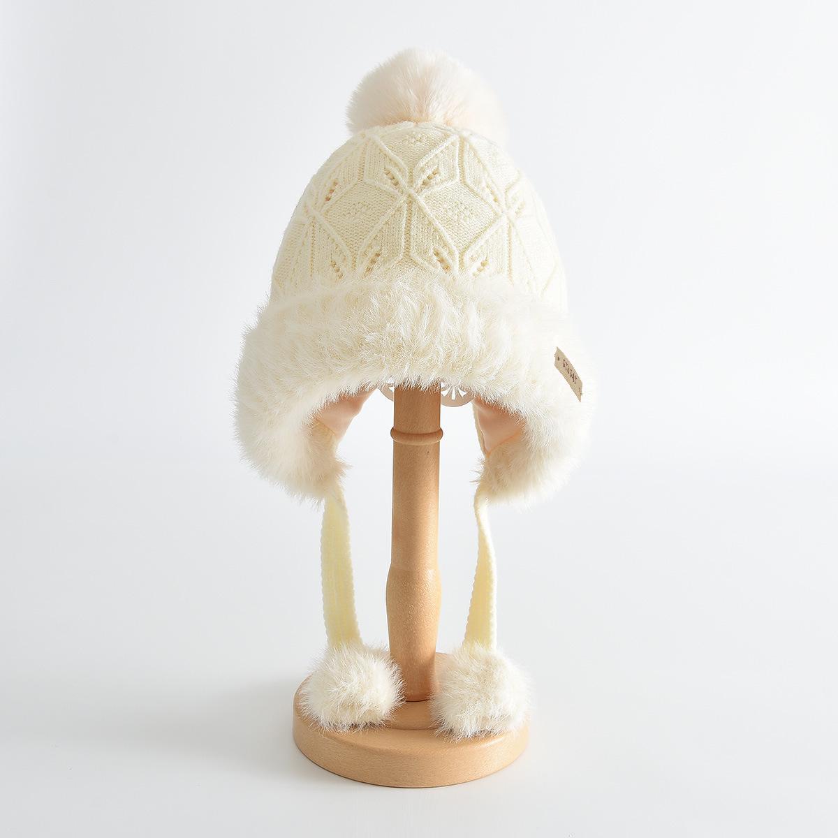 Kids  Knit Pom-Pom Hat: Warm, Windproof, Thickened for Autumn and Winter One Size (Hat circumference 54-56cm)