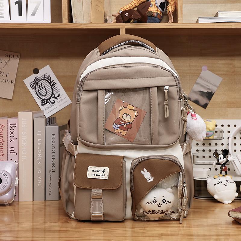 New high-value college style, fresh and sweet candy color, light backpack for junior high school students