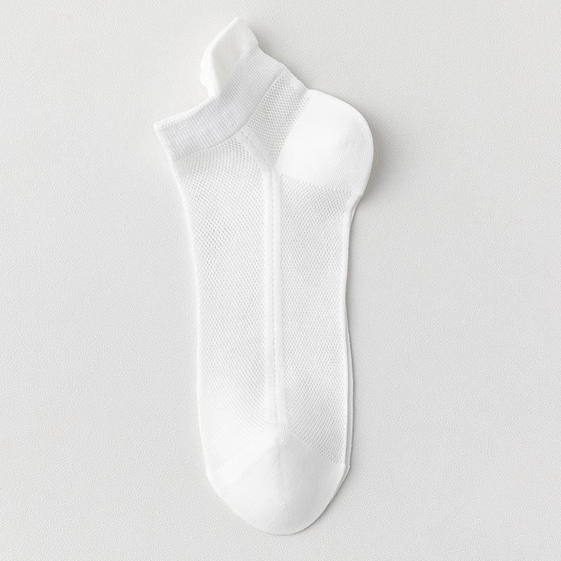 

Мужские летние тонкие хлопковые сетчатые дезодорирующие дышащие спортивные нескользящие носки-следки 1 pair белый