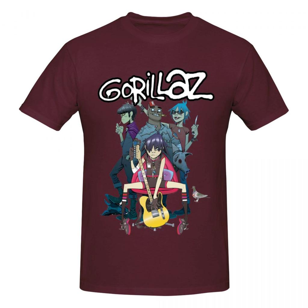 Unisex Cool Gorillaz T Shirt Vintage Big Size Cotton Sleeve Shirt Unisex