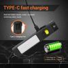 Portable LED Flat Flashlight with Strong Magnet Type-C Charger Tactical Torch with Pen Clip with 395 UV Lamp for Outdoor Camping