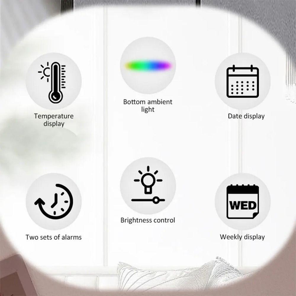 4 Levels Brightness Digital Alarm Clock Dual Alarms Electronic LED Clock  Bedside Use