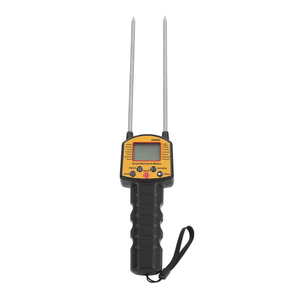 Grain Humidity Meter Digital LCD Display Grain Humidity Tester with Double Probe for Rice Wheat