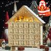 Wooden Christmas Advent Calendar With 24 Storage Drawers Village House Countdown To Christmas Refillable DIY Countdown Calendar
