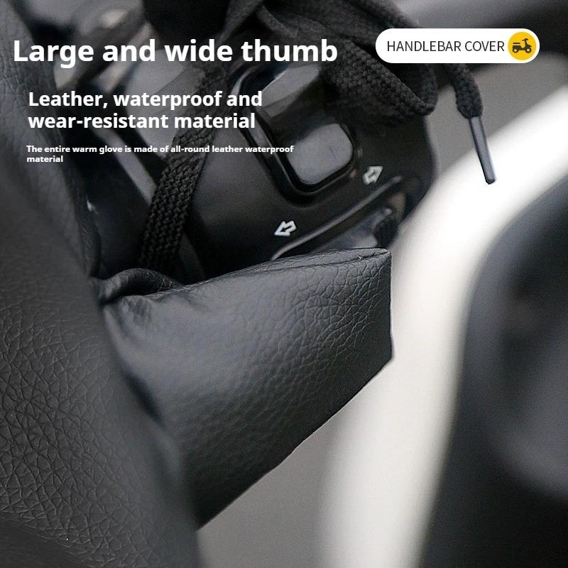 1 Pair Motorcycle Handlebar Muffs Winter Mitts Warmer Gloves Waterproof Handmuffs Bicycle Handle Cover Hand Covers Warmers