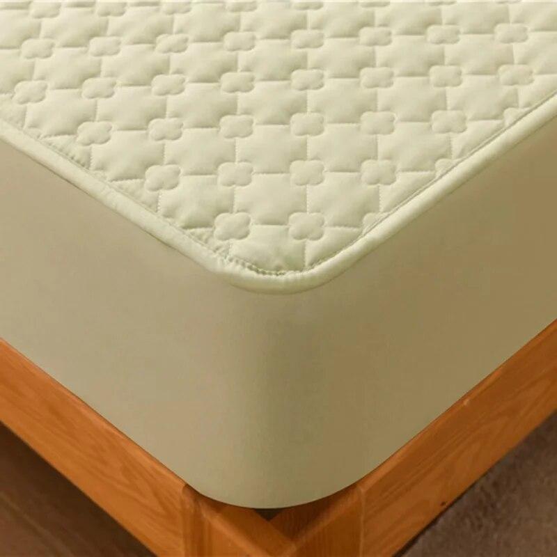 Anti-bacterial Anti-mite Bed Fitted Sheet 100% Cotton Quilted Mattress Cover Thicken All-inclusive Bed Protector Cover