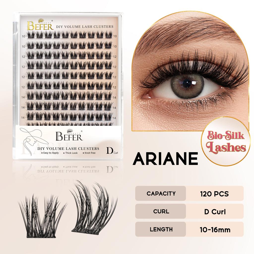 Befer 144pcs Lash Clusters 3D Natural Fluffy Cluster Lashes DIY Lash Extension 10-16mm Hight Quality Soft Super Thin Band Makeup