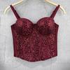 Pure Desire Style Fishbone Sequin Strapless Top Short Sexy Fitted Underwire Women's Waist-cinching Spring/summer Camis & Tank Tops
