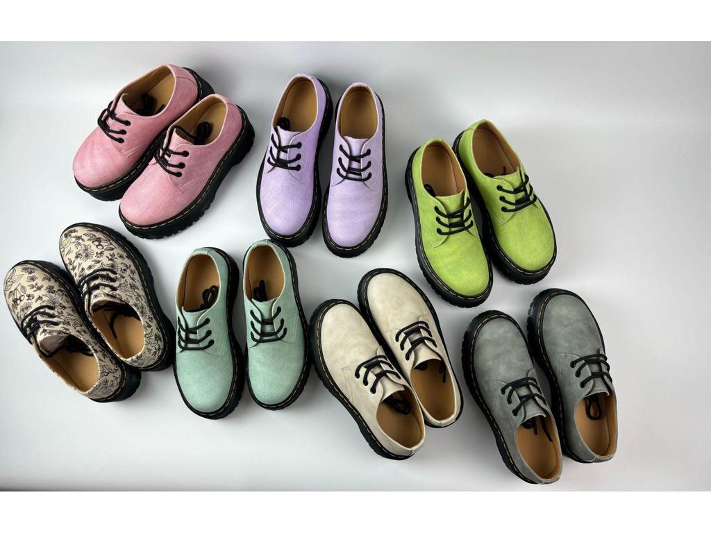 Lei Yu Women's 5cm Thick-Soled Low-Top Leather Ankle Boots - British Style, Casual and Versatile, Slimming Height-Increasing Design.