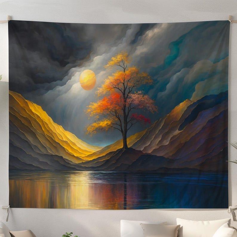 Magnificent tree wall tapestry 75x100 чёрный