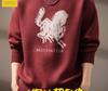 Men's Zodiac Year Horse Print Retro Knit Sweater