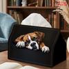 1pc Brown Puppy Tissue Box with Adorable Lying Down Puppy Pattern - Reusable Napkin Dispenser Suitable for Kitchen, Living Room, Farmhouse Decor, Tabl