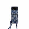 Applicable to Samsung Z Flip3 oblique span denim folding mobile phone case P50Pocket lanyard anti-drop zflip4 leather case