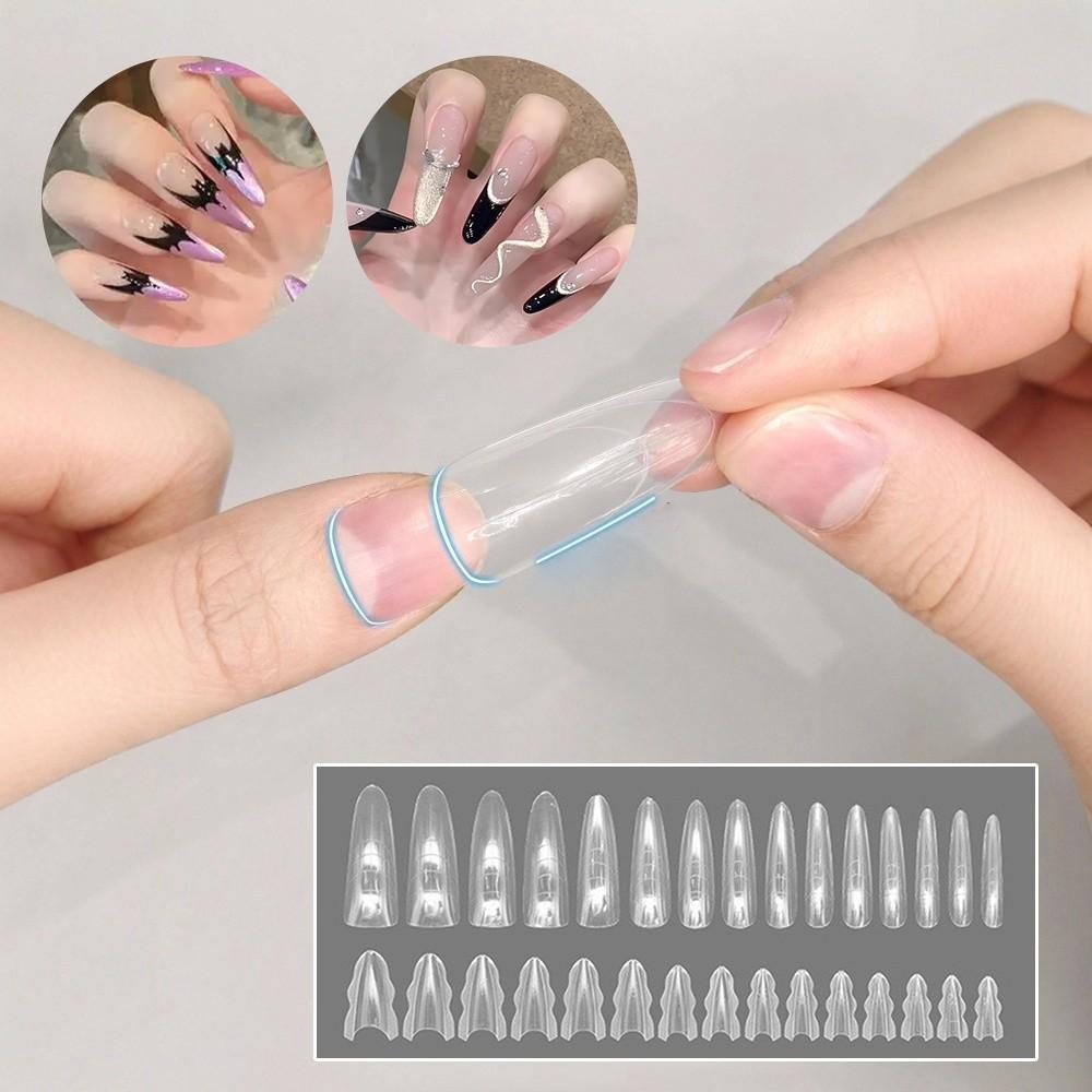 Ultradünne doppelseitige künstliche Nägel Sargform Nagelspitzen für den professionellen Gebrauch in Nagelstudios