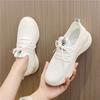 Women's flying woven little white single shoes, casual sports running trendy shoes, girls' new spring and autumn versatile