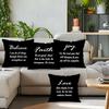 Home Decor Believe Faith Joy Love Inspirational Pillows Pattern Cushion Cover Suitable For Sofa Bedroom Car Pillow Cover