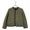 45R 7101070 Khaki Cotton Tweet X Boa Annie Bolero Jacket 2 khakiUsed