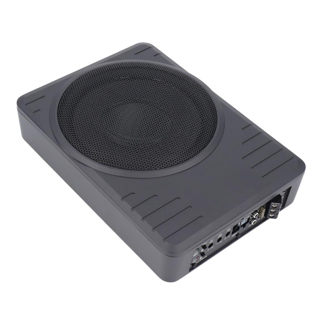 Subwoofer Activo Bajo Asiento de 10 pulgadas 600W Amplificador Incorporado Bajo Premium Delgado Activo Alimentado Subwoofer Bajo Asiento para Coche