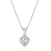 [Gift from New York] Women's Necklace, Platinum Plated, Pink Heart, Sterling Silver 925