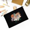 Teacher Flower Print Pencil Case Travel Makeup Bag School Stationery Supplies Storage Bags Wash Pouch Cosmetic Bags Teacher Gift