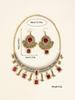 Retro Indian-Style Rhinestone Necklace & Earring Set with Tassel Clavicle Chain