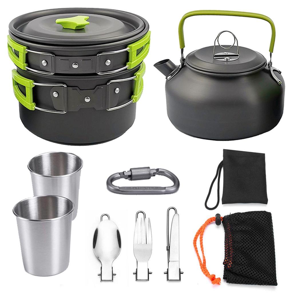 Popular Portable Camping Cookware Set: Aluminum Teapot & Cookware for 2-3 People