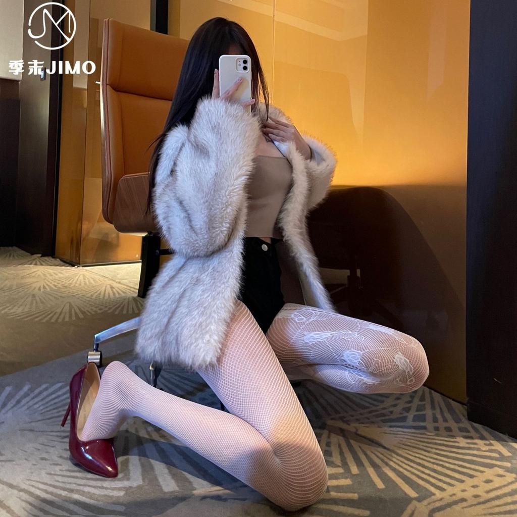 Sexy prádlo mileniálský styl krajkové prameny prázdné síťované ponožky dámské letní růžové rybářská síť jednodílné ponožky retro kočky síťované ponožky 6044