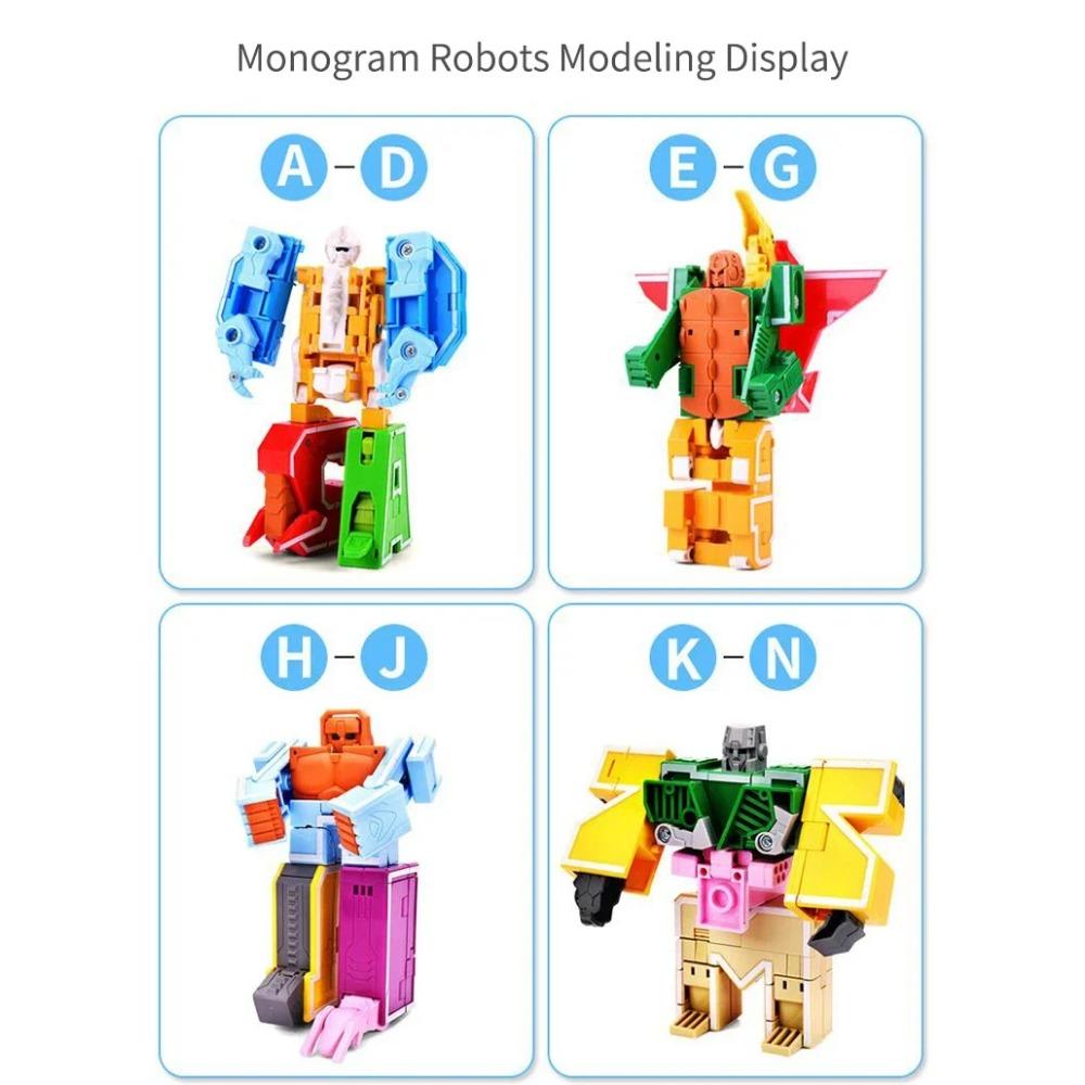 New Learning Toys 26 Letters Learnable Words Transformable  Combinable Robots Alphabet Toys For Kids Gifts Learn Play Robot Toy