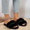 European Style Plush Thick-Sole Women's Slippers for Indoor/Outdoor Winter Use