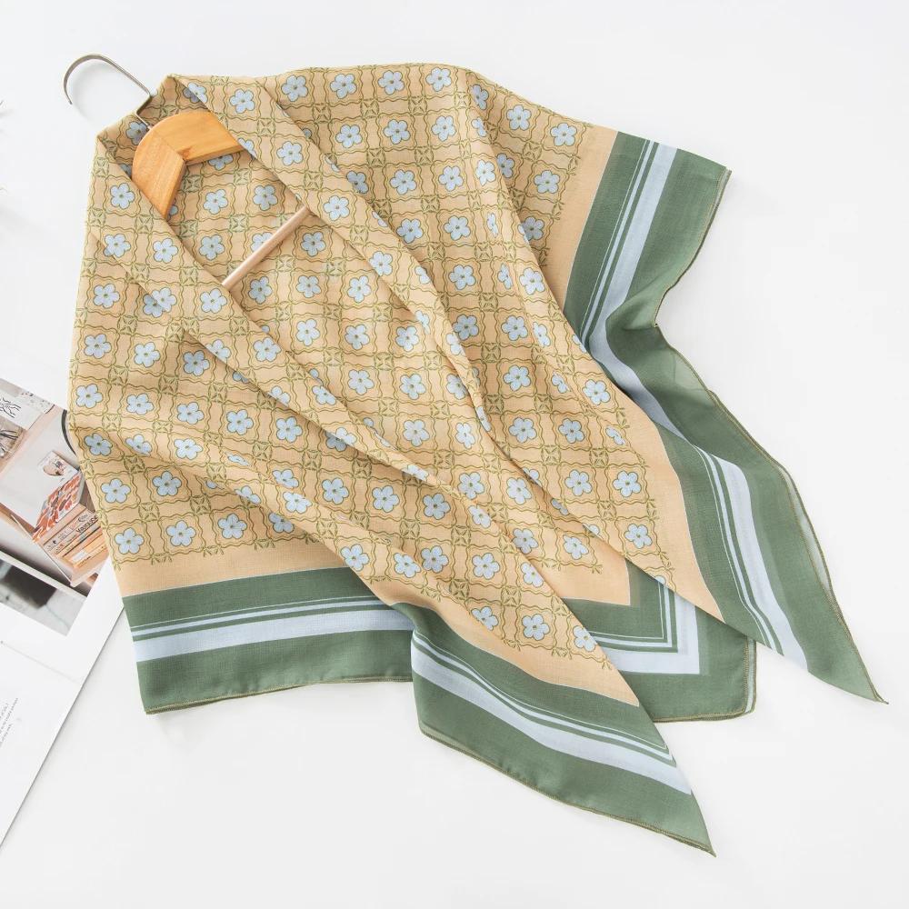 73Colors Malaysia Tudung Bawal Flower Print Hijab New Design Headscarf Premium Cotton Voile Soft Fashion Muslim Square Scarf