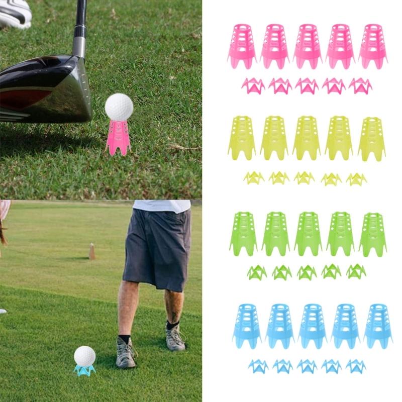 10Pcs Golf Simulator Tees Indoor Golf Tees Golf Mat Tees for Winter Turfs and Driving Range, Pack of 5 Tall and 5 Small