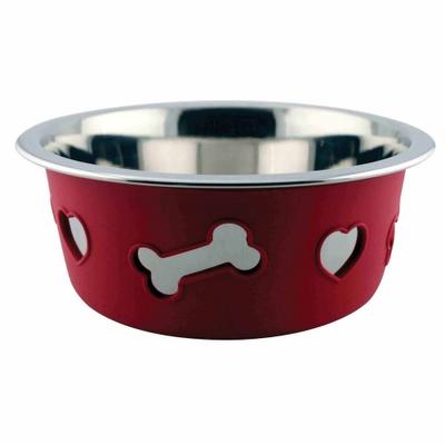 Non-slip Stainless Steel Bone Dog Bowl