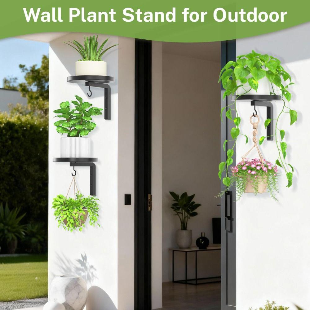 Wall Mounted Floating Flower Display Stand Metal Wall Plant Stand Plant Hangers  Indoor Outdoor