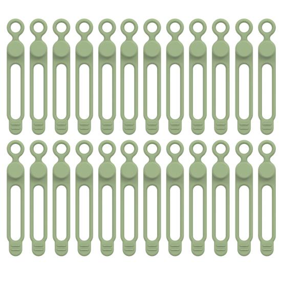 24Pcs Organizador de cabos Elasticidade Auto-fixação Fivela Design Silicone Organizador de fios Fixador de armazenamento Suprimentos domésticos