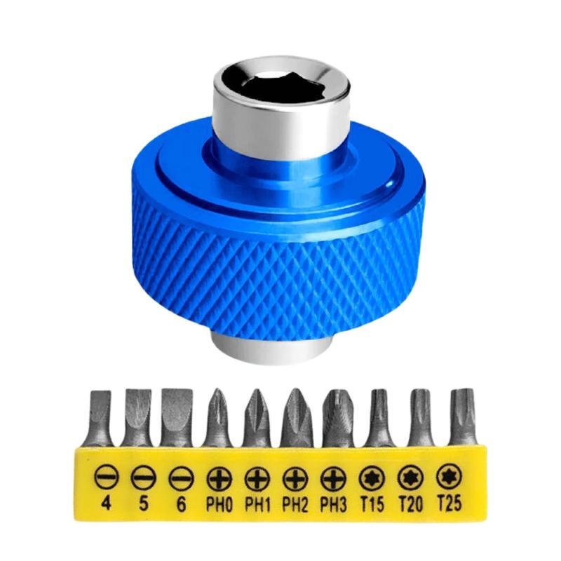 

Yellow Bit Mini Wrench Carbon Steel Multiple Tool With Ergonomic Grip Suitable For Automotive Repair Furniture Assembly синій