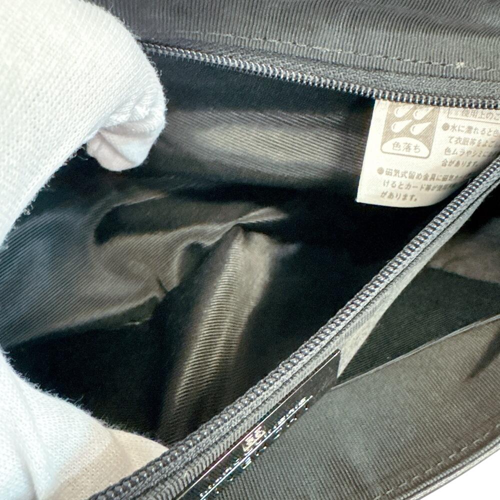 Givenchy Logo Vintage Leather Shoulder Bag Black Leather Used