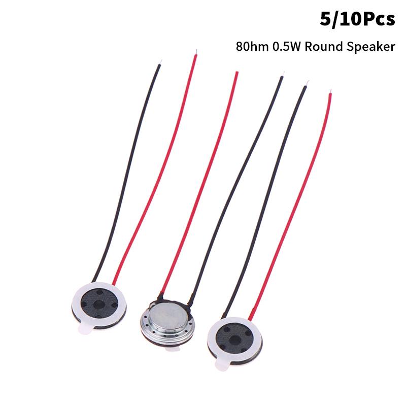 5/10 Pcs 8 Ohm 0.5/1W Round Speaker 10Mm Mini Ultra-Thin Loudspeaker Horn For Mobile Phone Computer Diy Repair