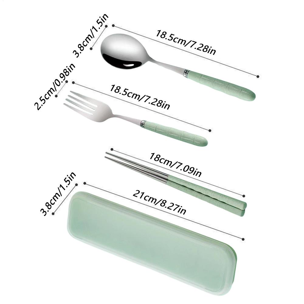 

Lunch Utensil Set Stainless Steel Flatware Kitchen Accessories Camping Flatware Sets For Home Wedding Party Picnic Outdoor зелений