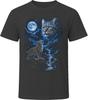 Highlander Cat Howling at the Moon Mystical Retro Cat Lover Gift T Shirt