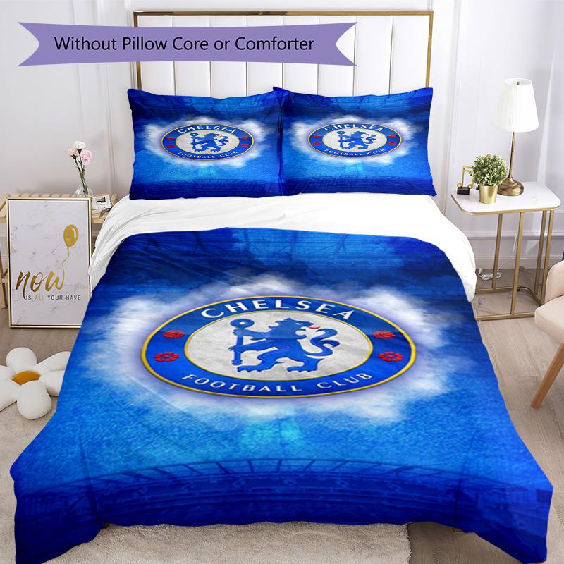 Chelsea FC Fußballspieler Bettwäsche-Set Geeignet für Spielzimmer Maschinenwaschbar Perfektes Geschenk für Freunde Familie