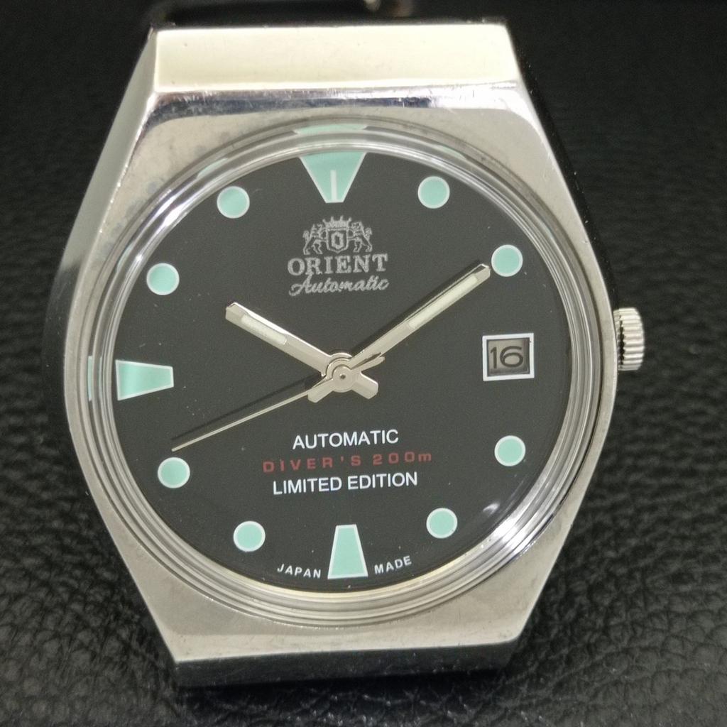 VINTAGE ORIENT AUTOMATIC 46941 JAPAN MENS BLACK COLOR DIAL WATCH a701811-5 R207-a701811