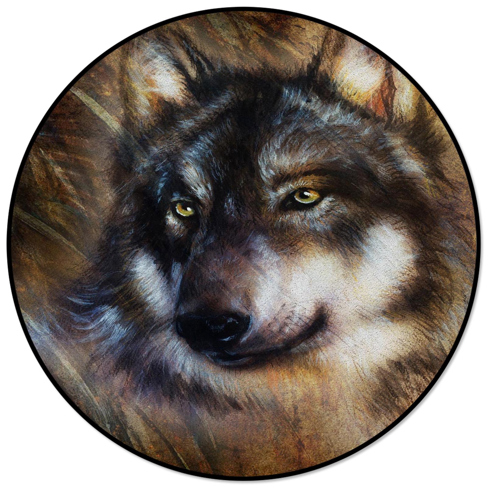 

Домашний современный декоративный ковер ковер для спальни гостиная коврик для ванной волк Danqing Art круглый ковер вход 80