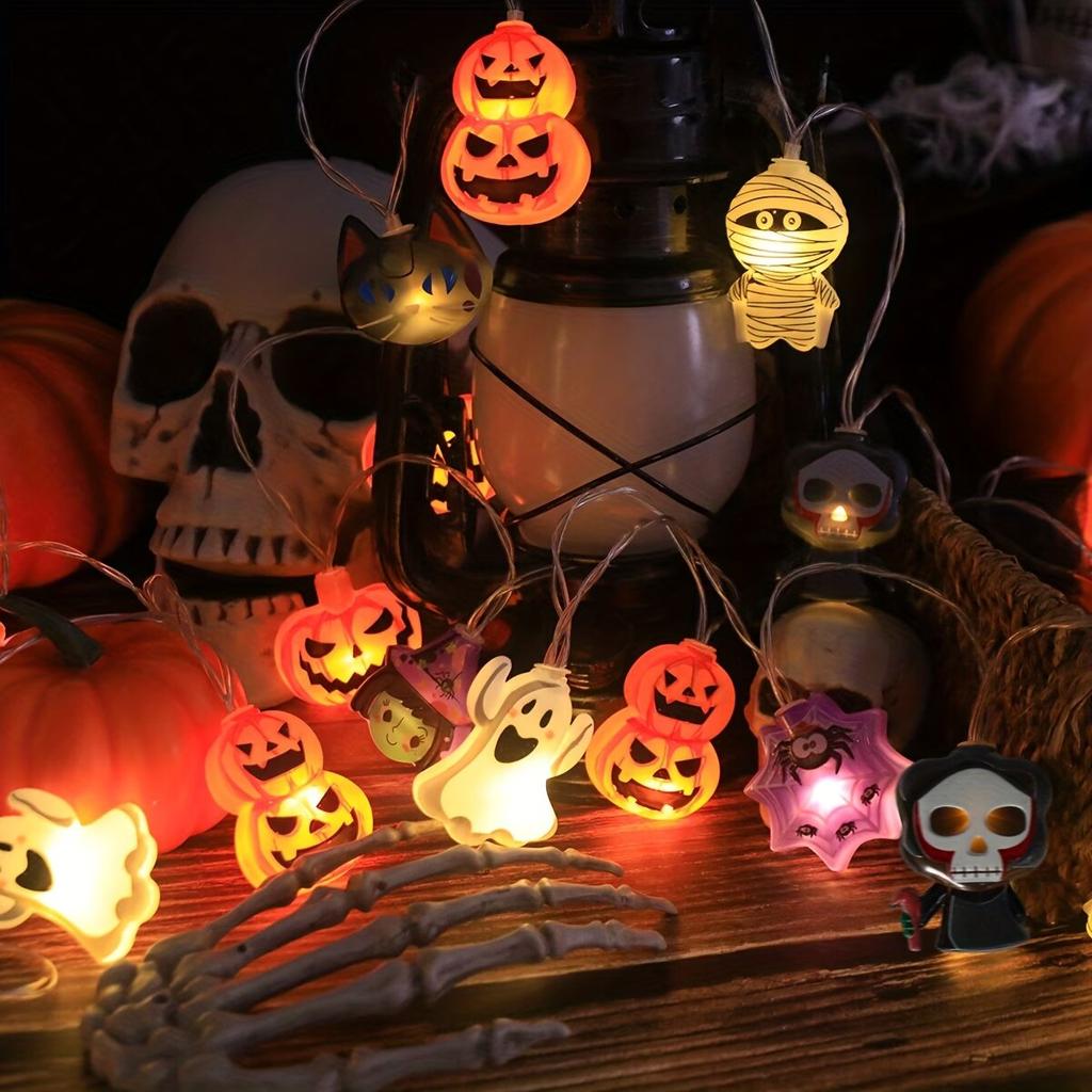 Xiaomi 1PC Halloween Pumpkin Witch LED String Lights Indoor/Outdoor Battery Powered Lamps Bedroom Haunted House Holiday Decorations
